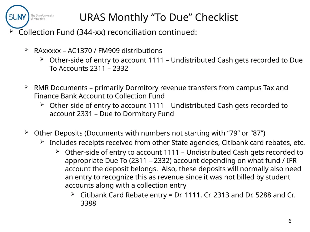 Uniform Revenue Accounting System (URAS) Training - slide 6 of 30