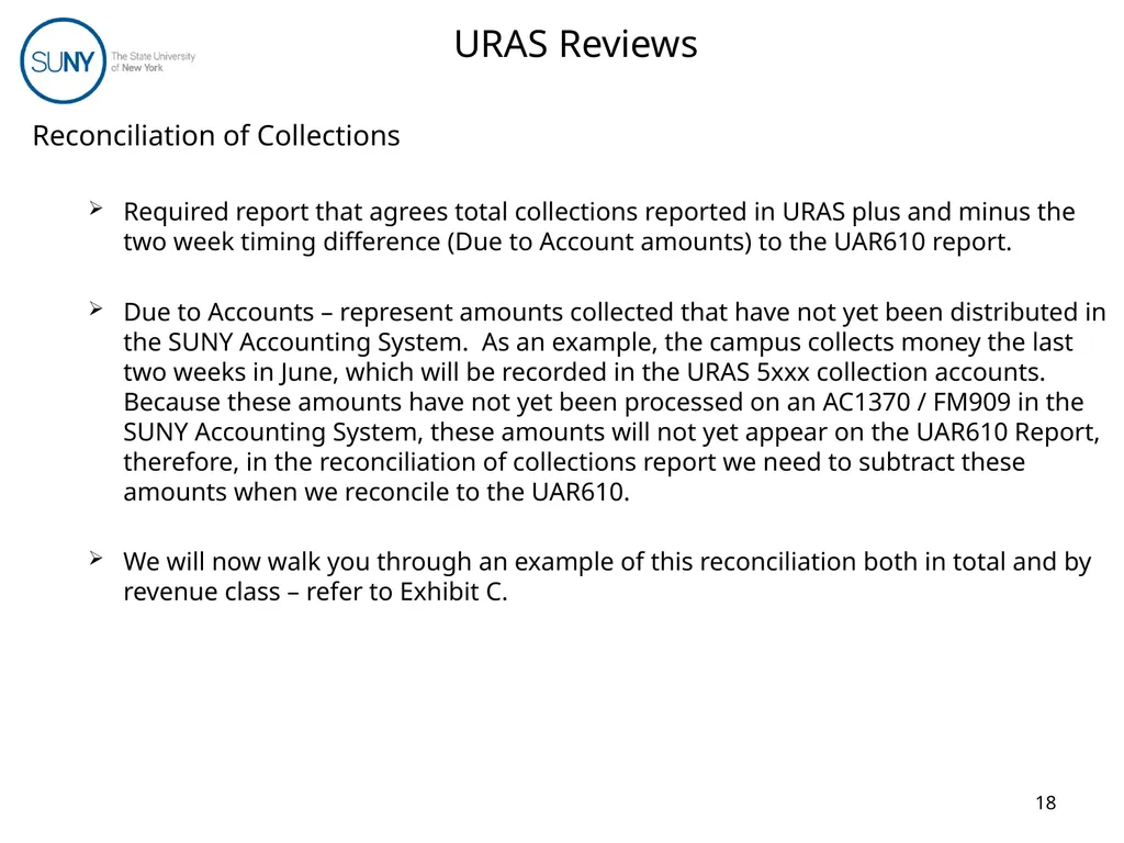 Uniform Revenue Accounting System (URAS) Training - slide 18 of 30