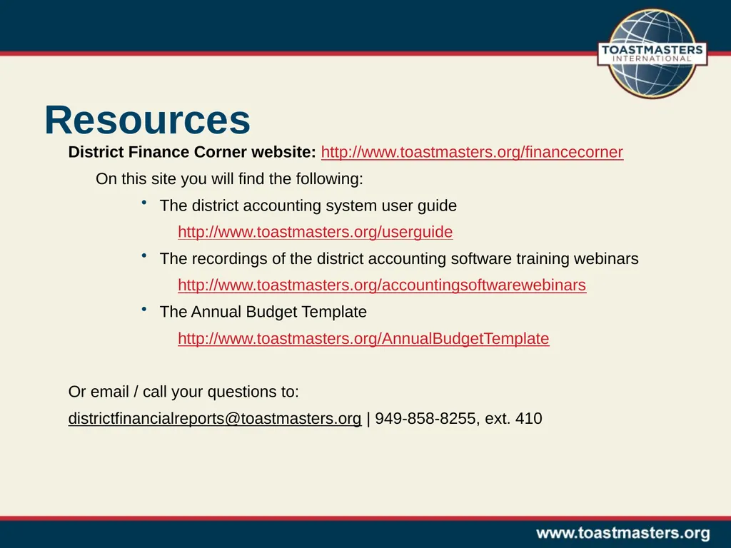 Using the District Accounting System A District - slide 24 of 24