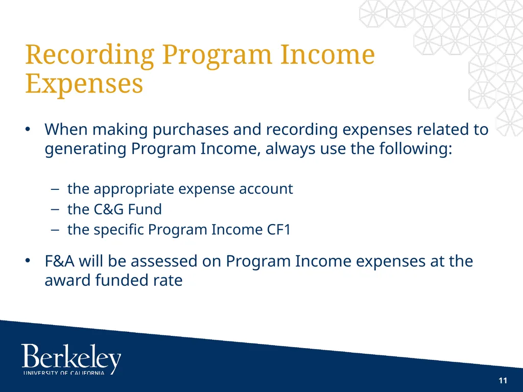 Contracts and Grants Accounting C&G Training - slide 11 of 15