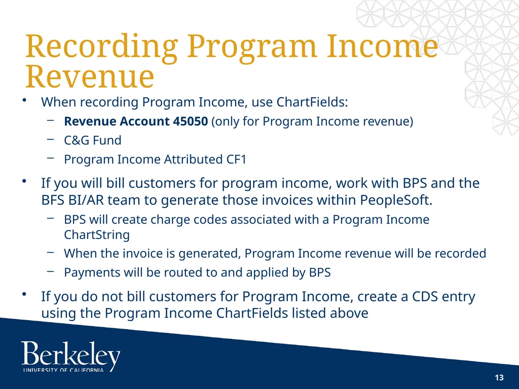 Contracts and Grants Accounting C&G Training - slide 13 of 15