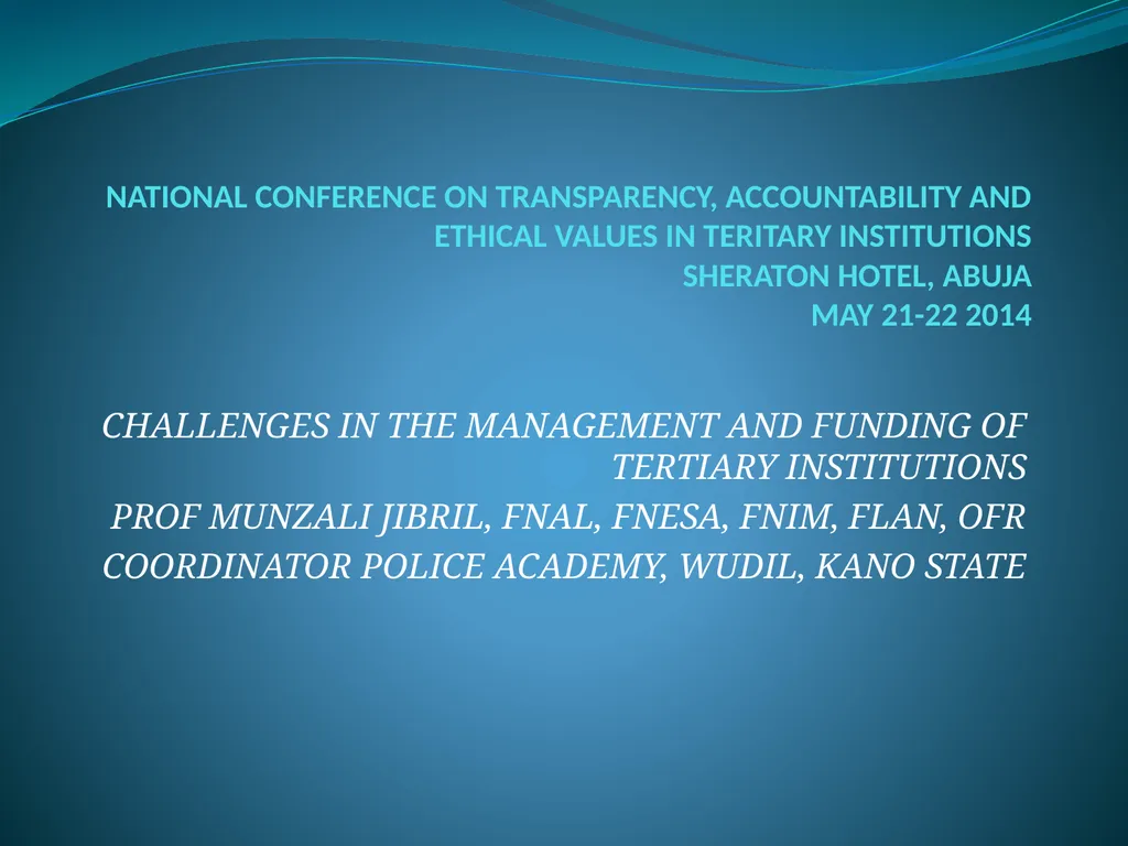 NATIONAL CONFERENCE ON TRANSPARENCY,