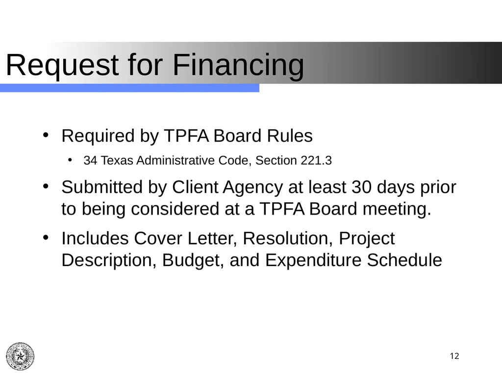 Texas Public Finance Authority Client Agency - slide 12 of 40