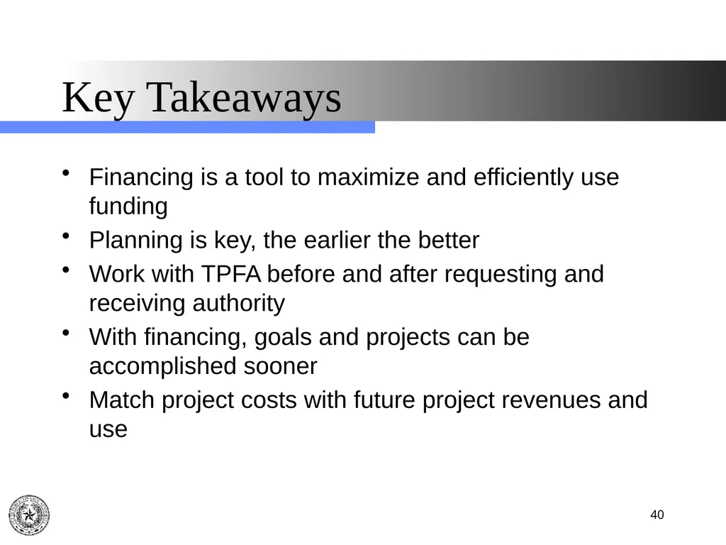 Texas Public Finance Authority Client Agency - slide 40 of 40