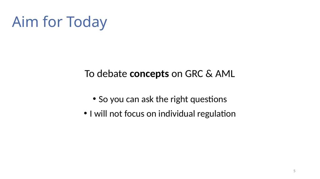 Risk, Regulation, and Compliance (Part I) Prof Tom - slide 5 of 57