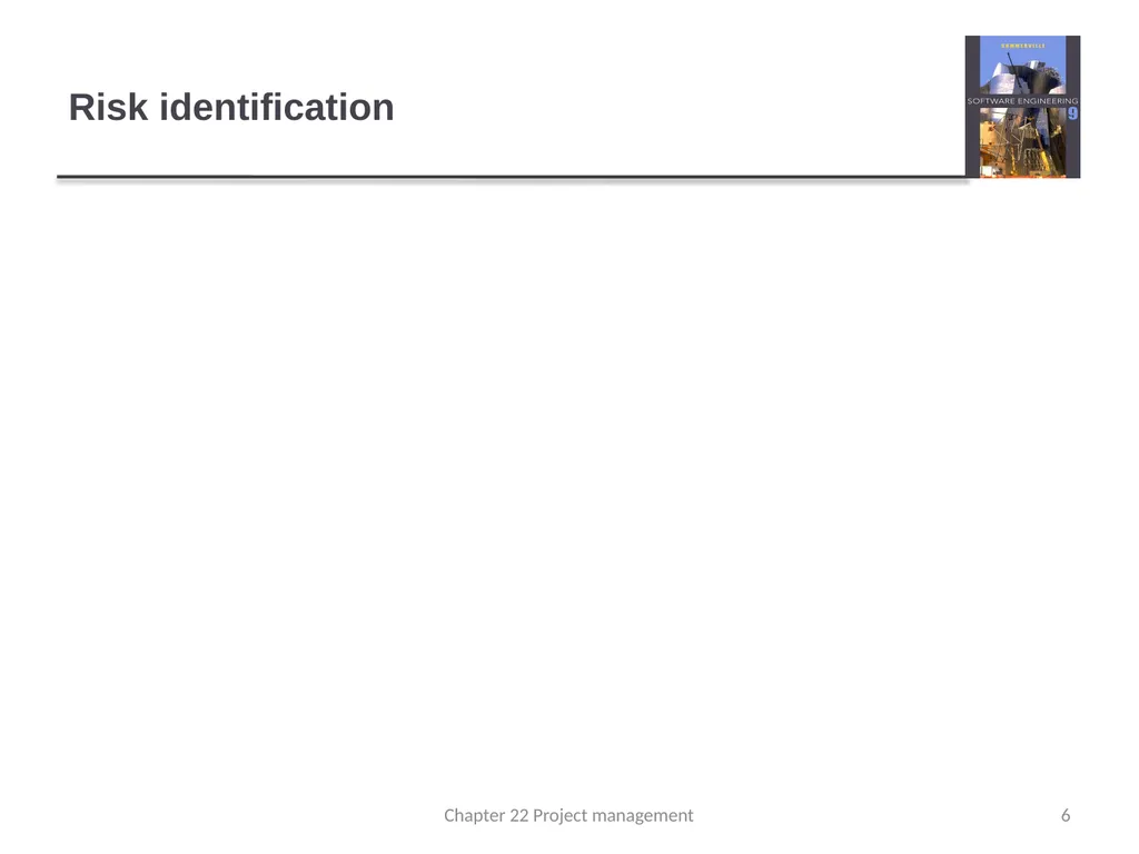 Chapter 22 – Risk Management 1 Chapter 22 Project - slide 6 of 16