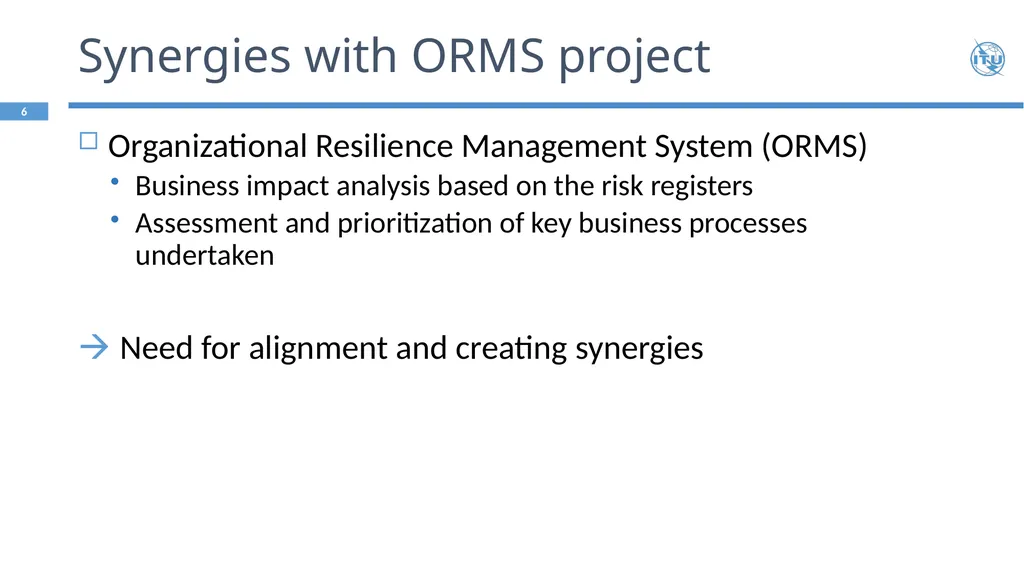 Strengthening ITU Risk Management Framework - slide 6 of 15