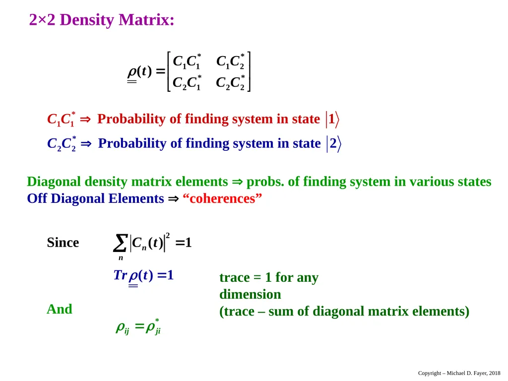 Chapter 14 Density Matrix State of a system at - slide 5 of 53
