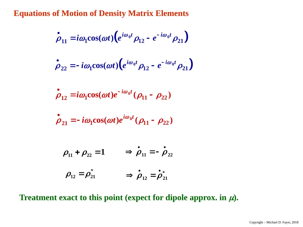 Chapter 14 Density Matrix State of a system at - slide 30 of 53