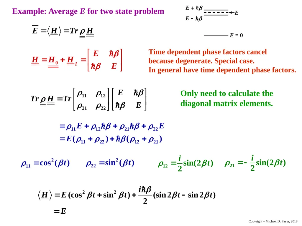 Chapter 14 Density Matrix State of a system at - slide 19 of 53