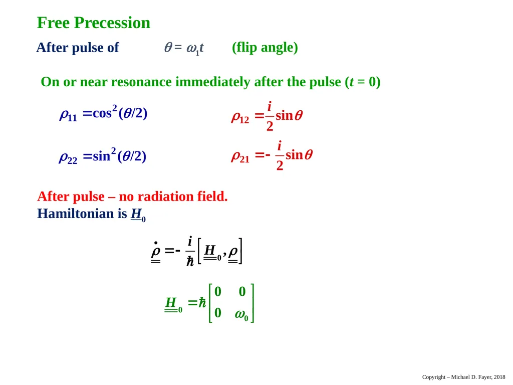Chapter 14 Density Matrix State of a system at - slide 38 of 53