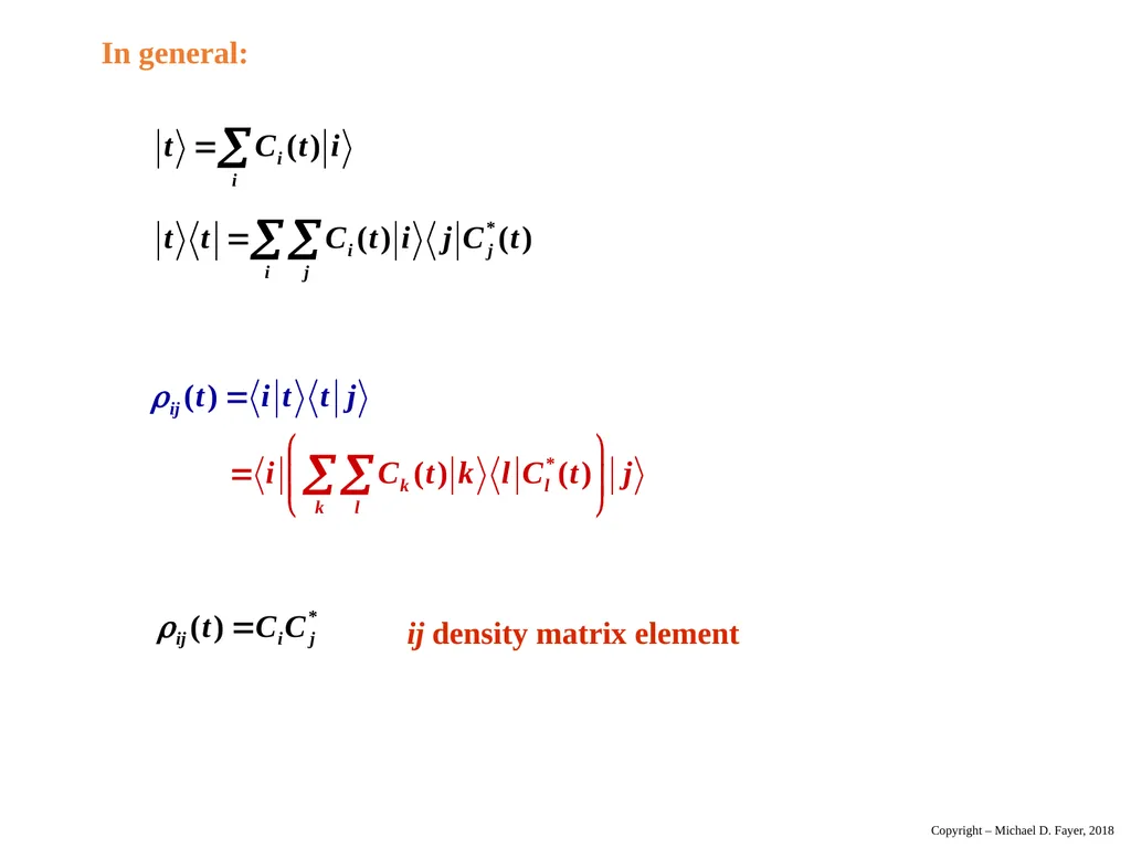 Chapter 14 Density Matrix State of a system at - slide 4 of 53