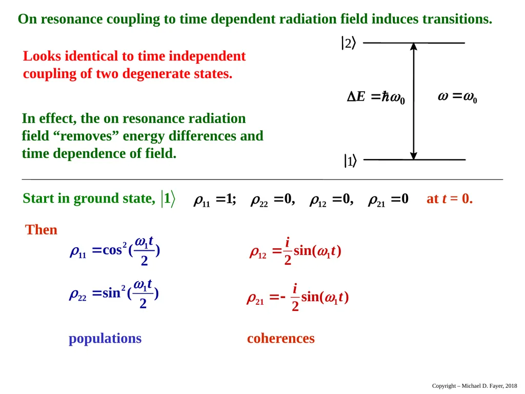 Chapter 14 Density Matrix State of a system at - slide 34 of 53