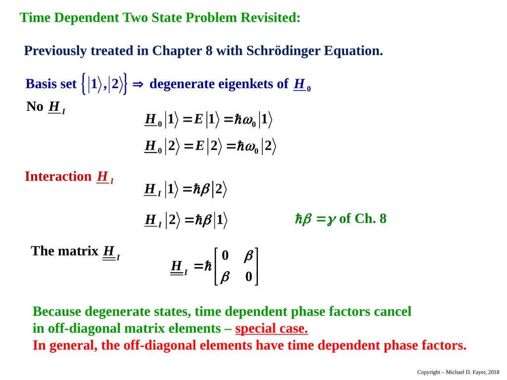 Chapter 14 Density Matrix State of a system at - slide 12 of 53
