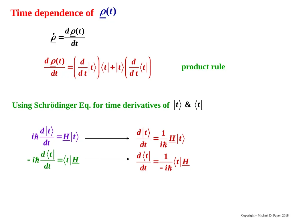 Chapter 14 Density Matrix State of a system at - slide 6 of 53