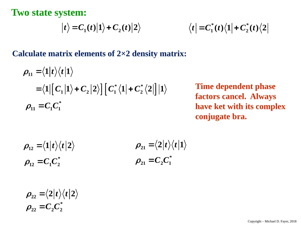 Chapter 14 Density Matrix State of a system at - slide 3 of 53