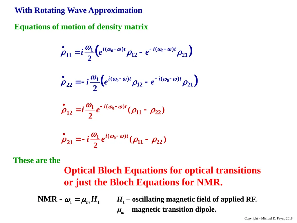 Chapter 14 Density Matrix State of a system at - slide 32 of 53