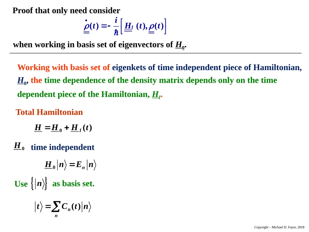 Chapter 14 Density Matrix State of a system at - slide 20 of 53
