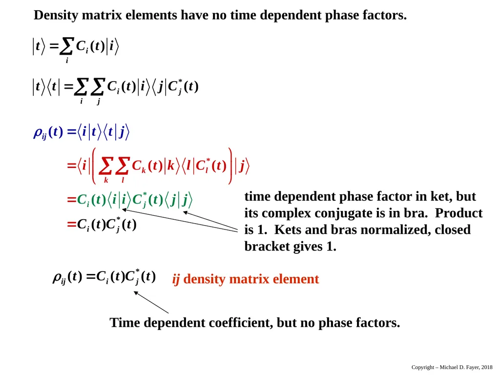 Chapter 14 Density Matrix State of a system at - slide 16 of 53