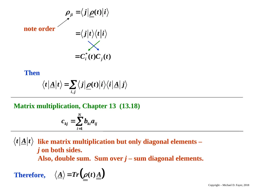 Chapter 14 Density Matrix State of a system at - slide 25 of 53