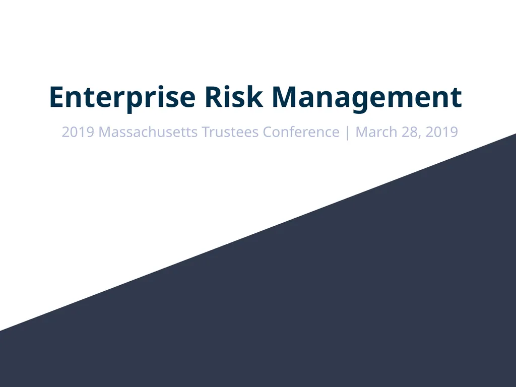 Enterprise Risk Management 2019 Massachusetts - slide 1 of 17