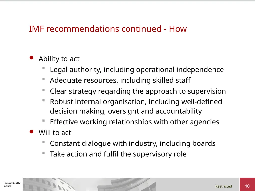 Early-warning Indicators, Supervisory Intervention - slide 10 of 22