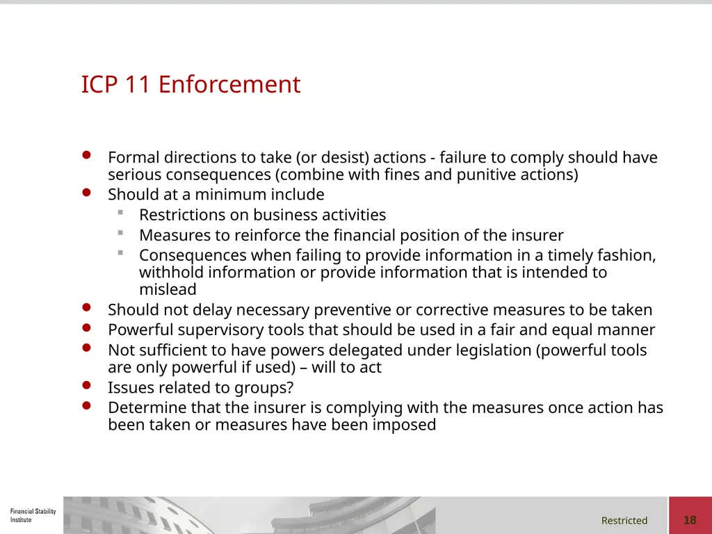 Early-warning Indicators, Supervisory Intervention - slide 18 of 22