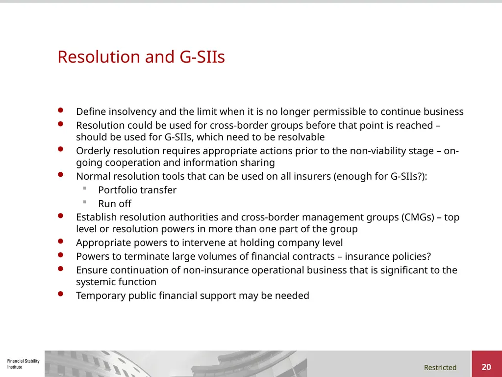 Early-warning Indicators, Supervisory Intervention - slide 20 of 22