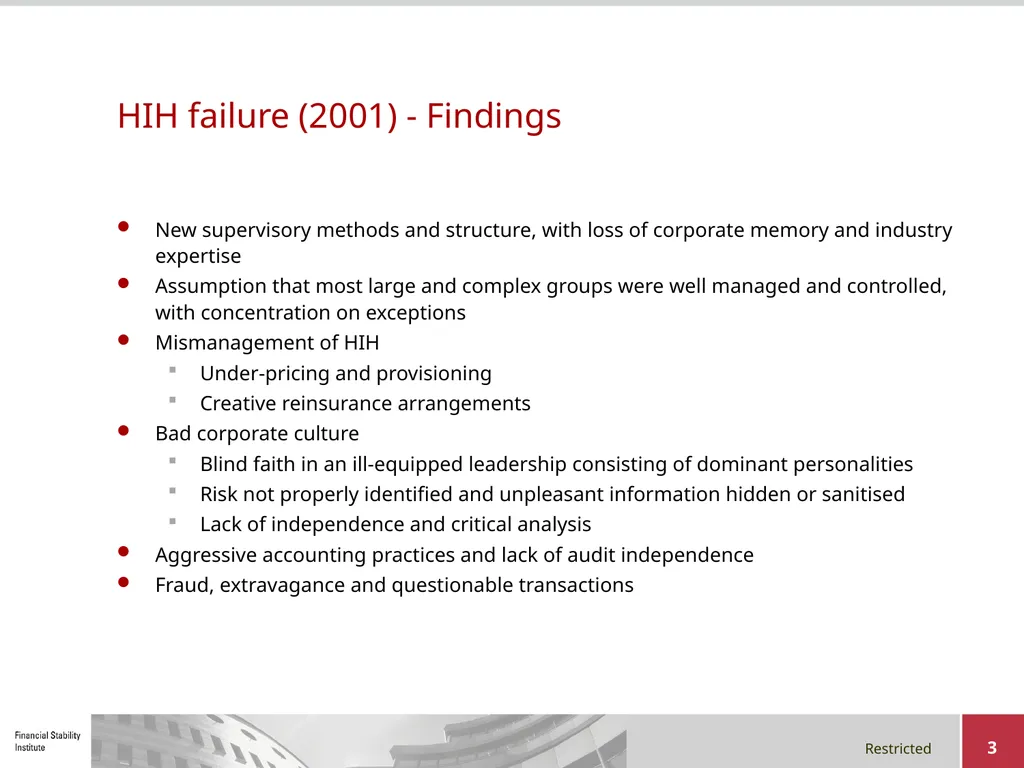Early-warning Indicators, Supervisory Intervention - slide 3 of 22