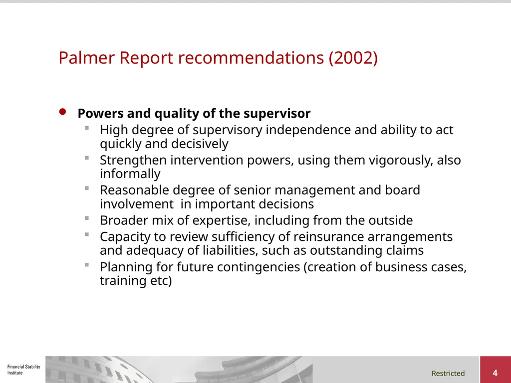 Early-warning Indicators, Supervisory Intervention - slide 4 of 22