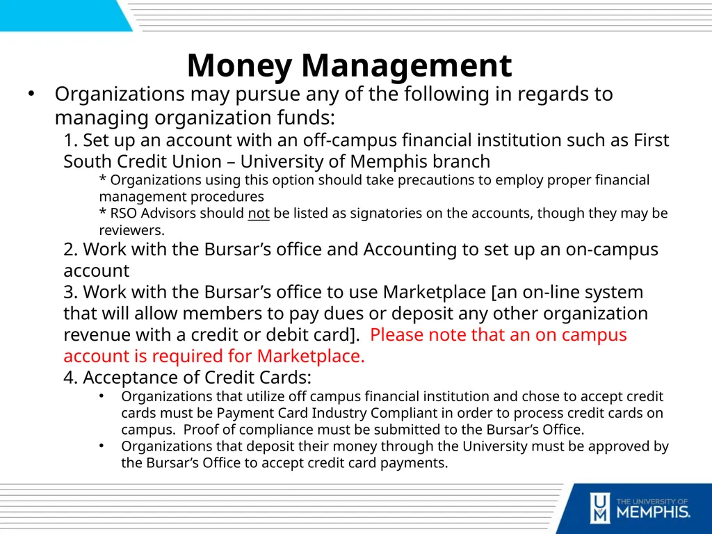 RSO Mandatory Training Fall 2018 Today’s Agenda: - slide 10 of 17
