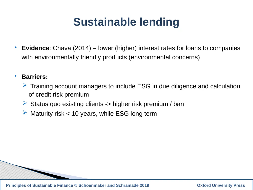 1 PRINCIPLES OF SUSTAINABLE FINANCE Chapter 10: - slide 23 of 31