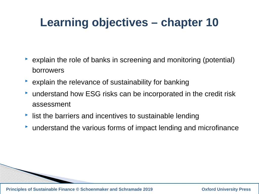 1 PRINCIPLES OF SUSTAINABLE FINANCE Chapter 10: - slide 3 of 31