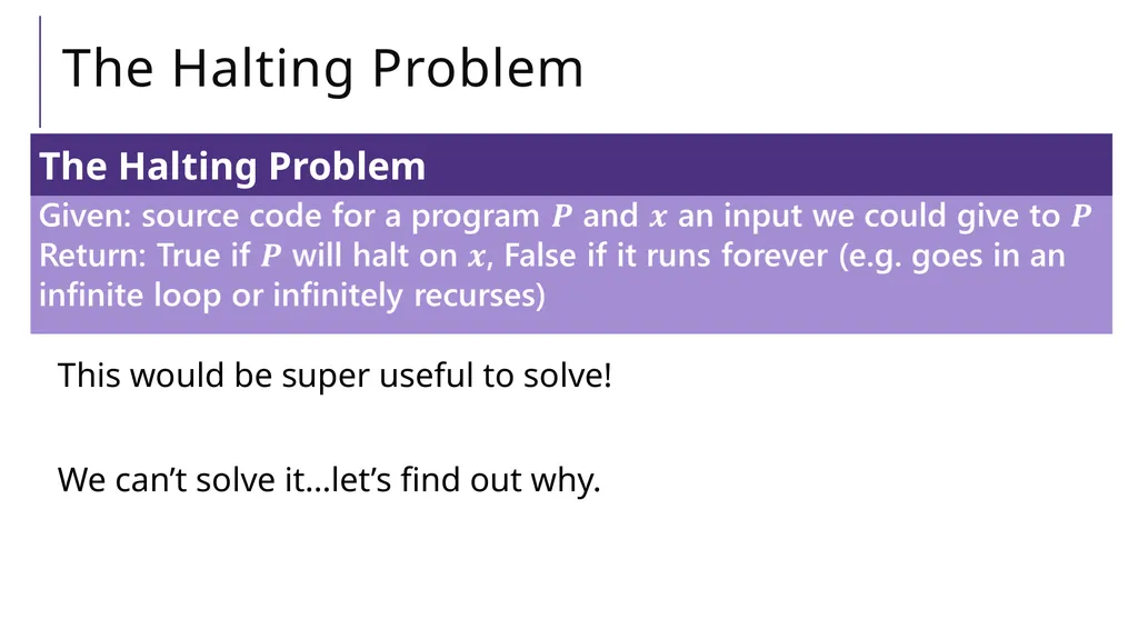 Halting Problem A Practical Uncomputable Problem - slide 3 of 23