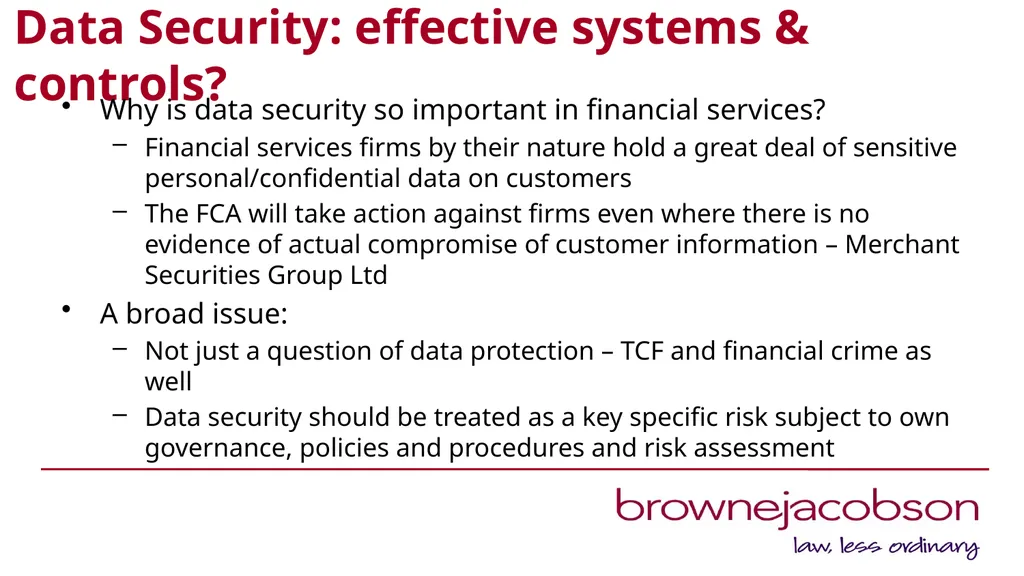 When things go wrong: reducing the risk of FCA - slide 13 of 22