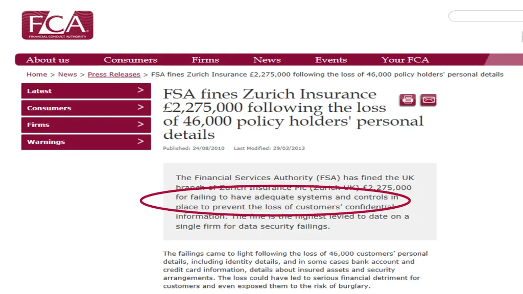 When things go wrong: reducing the risk of FCA - slide 5 of 22