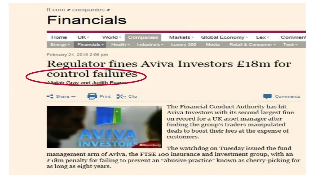 When things go wrong: reducing the risk of FCA - slide 7 of 22