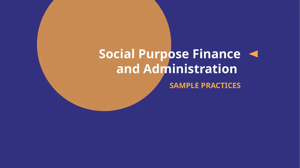 Social Purpose Finance and Administration - slide 13 of 27