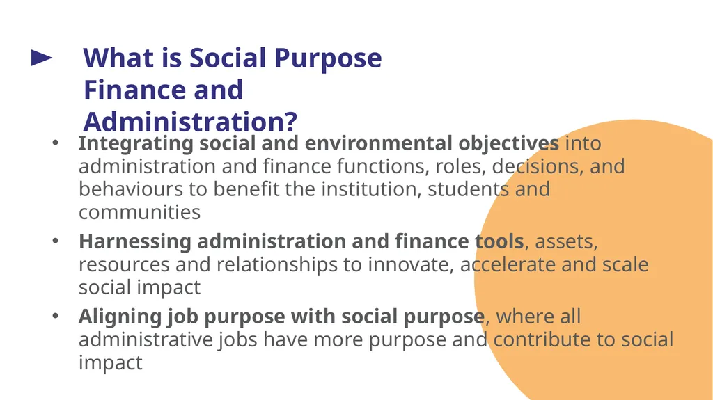 Social Purpose Finance and Administration - slide 11 of 27