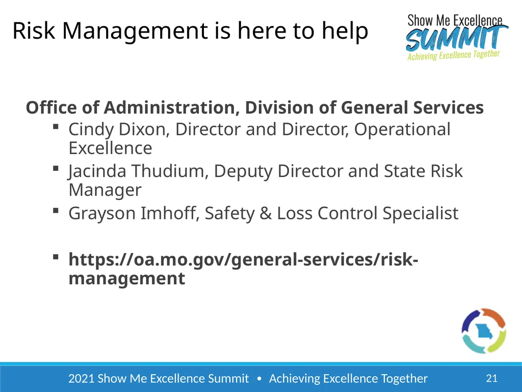 2021 Show Me Excellence Summit ∙ Achieving - slide 21 of 22