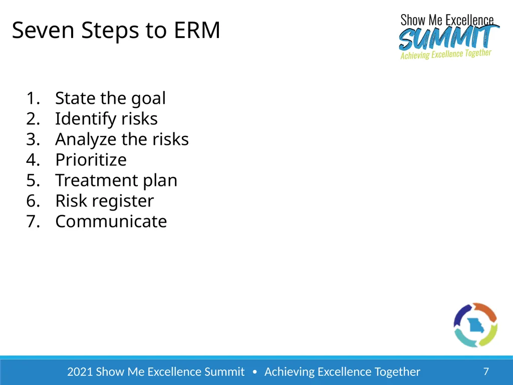 2021 Show Me Excellence Summit ∙ Achieving - slide 7 of 22