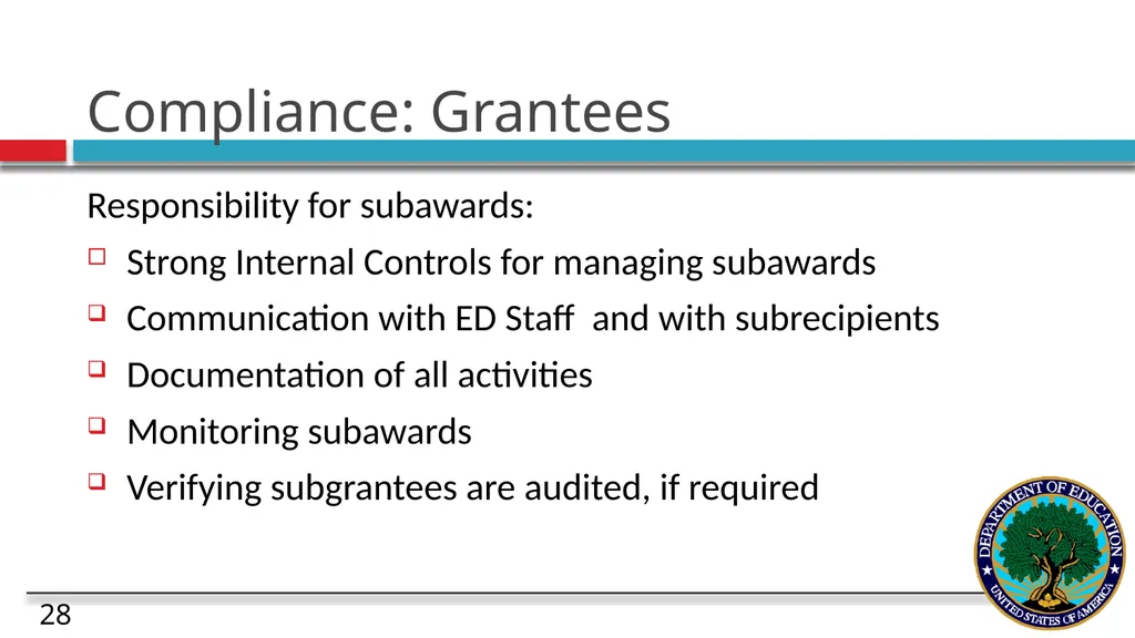 Risk and Subaward Management under the Uniform - slide 28 of 28
