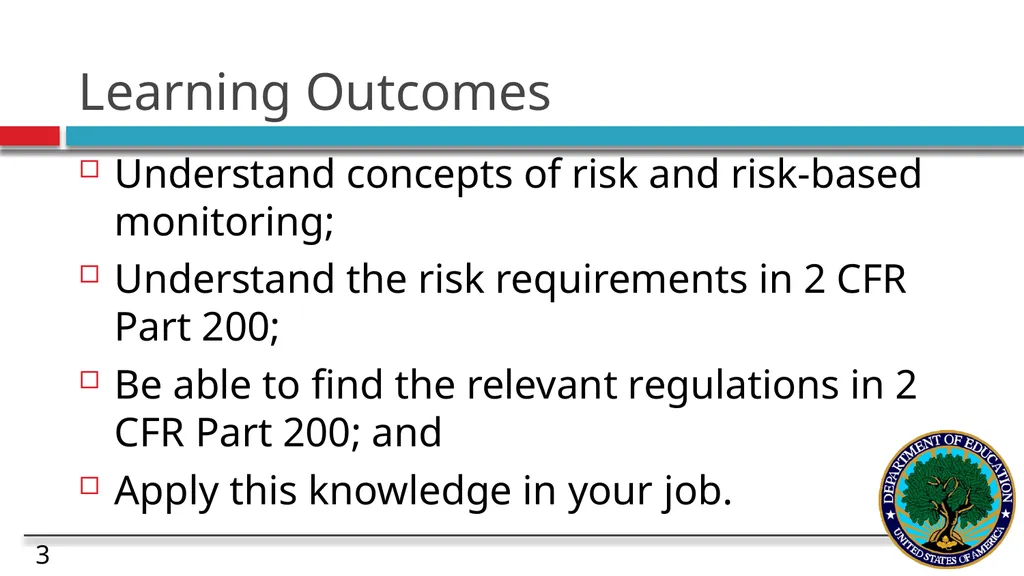 Risk and Subaward Management under the Uniform - slide 3 of 28