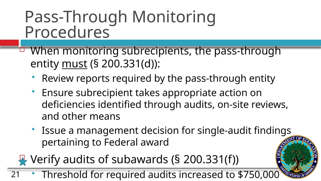 Risk and Subaward Management under the Uniform - slide 21 of 28