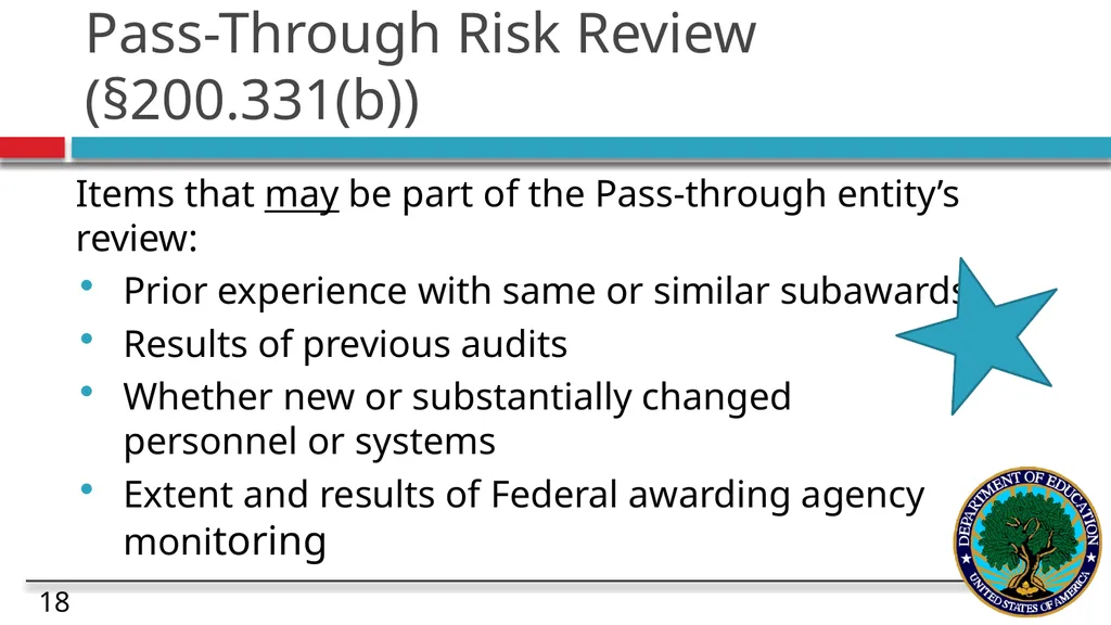 Risk and Subaward Management under the Uniform - slide 18 of 28