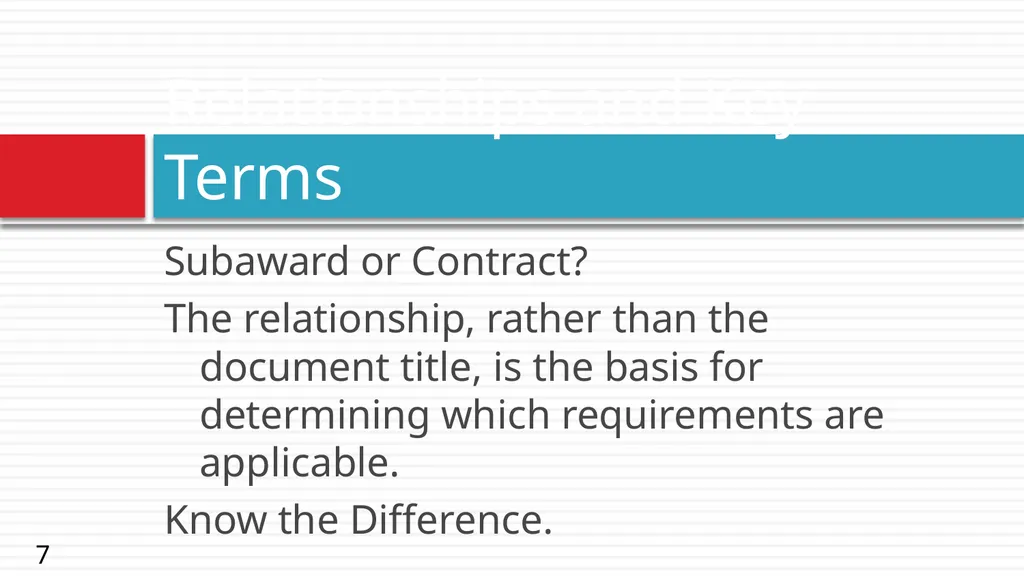 Risk and Subaward Management under the Uniform - slide 7 of 28