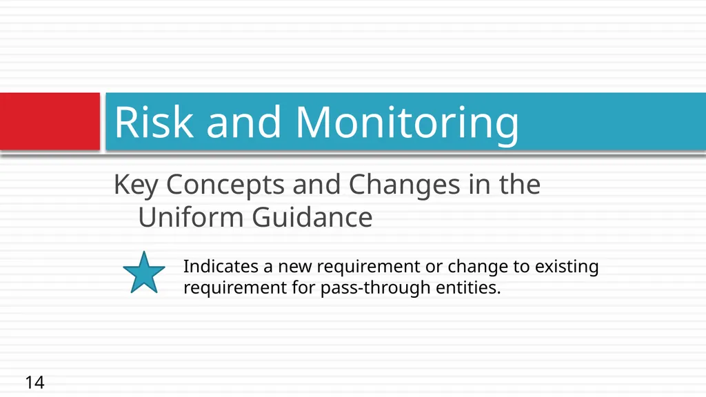 Risk and Subaward Management under the Uniform - slide 14 of 28