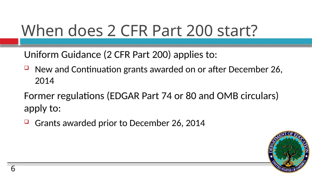 Risk and Subaward Management under the Uniform - slide 6 of 28