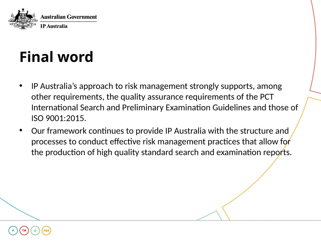 IP Australia Quality Management System Risk - slide 12 of 13