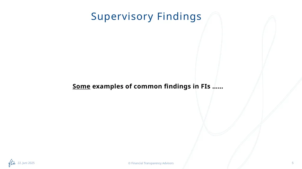 SICCFIN Supervisory Findings (FIs) 18 April 2023 - slide 5 of 22